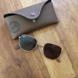 Ray-Ban hexagonal brown gradient sunglasses